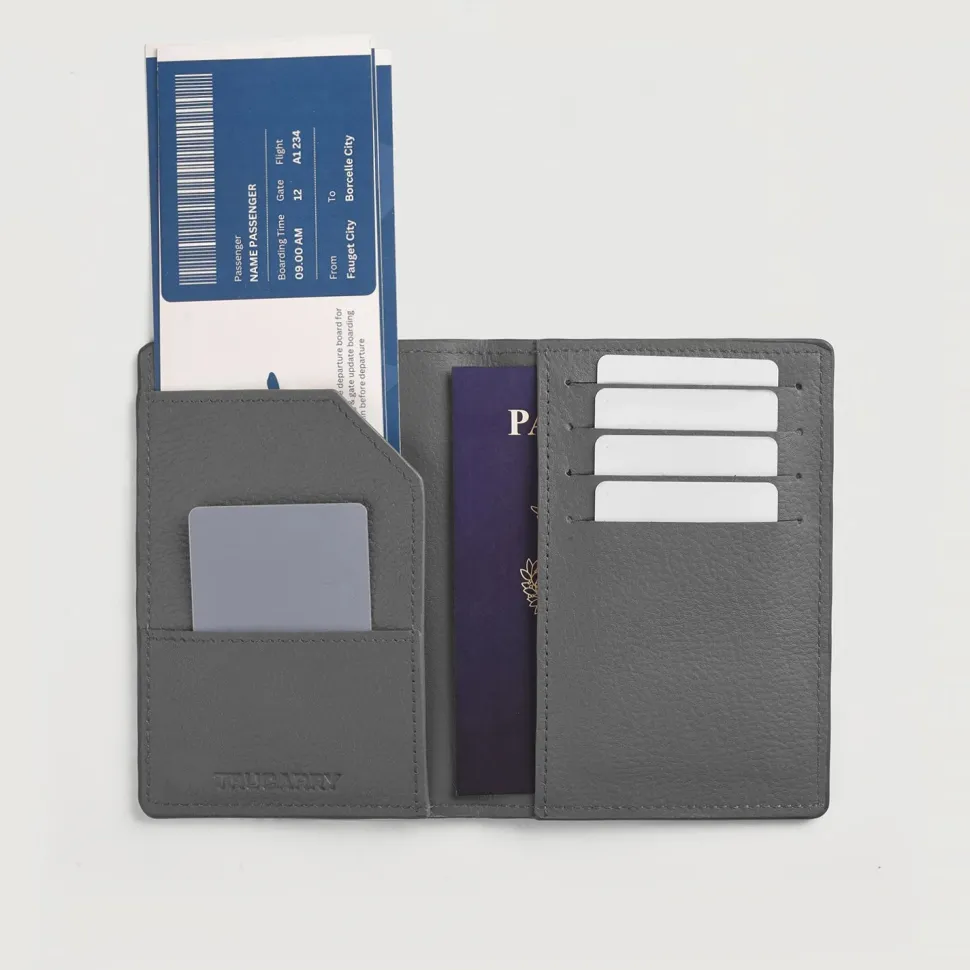 Bernardi Grey Leather Travel Wallet