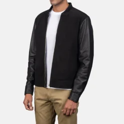 Blain Black Hybrid Bomber Jacket