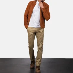 Blain Brown Suede Bomber Jacket