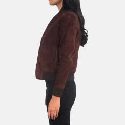 Bliss Brown Suede Bomber Jacket