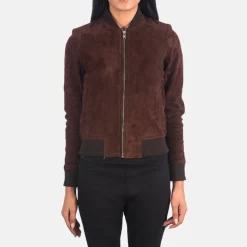 Bliss Brown Suede Bomber Jacket
