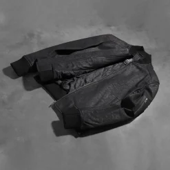 Bomia Ma-1 Distressed Black Leather Bomber Jacket