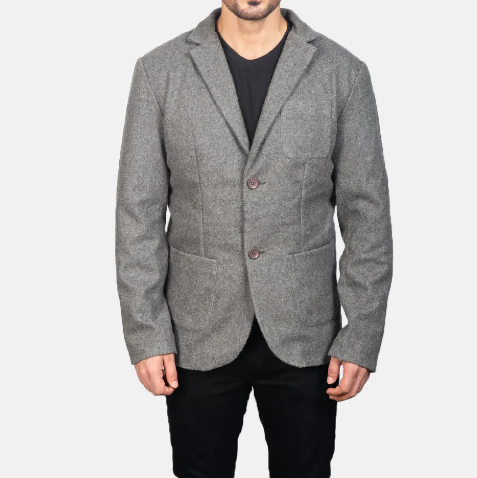 Borges Grey Wool Blazer