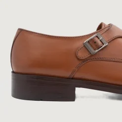 Boston Double Monk Strap Tan Leather Shoes