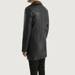 Brawnton Black Leather Coat