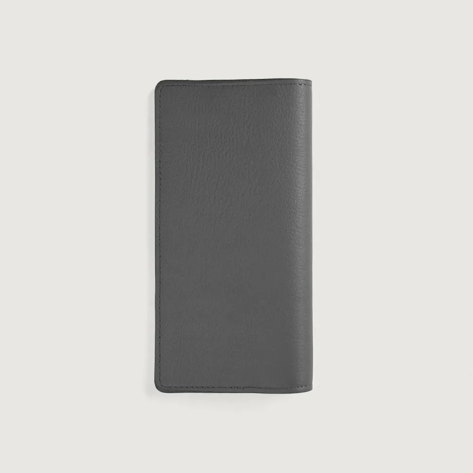 Cameron Grey Leather Long Wallet