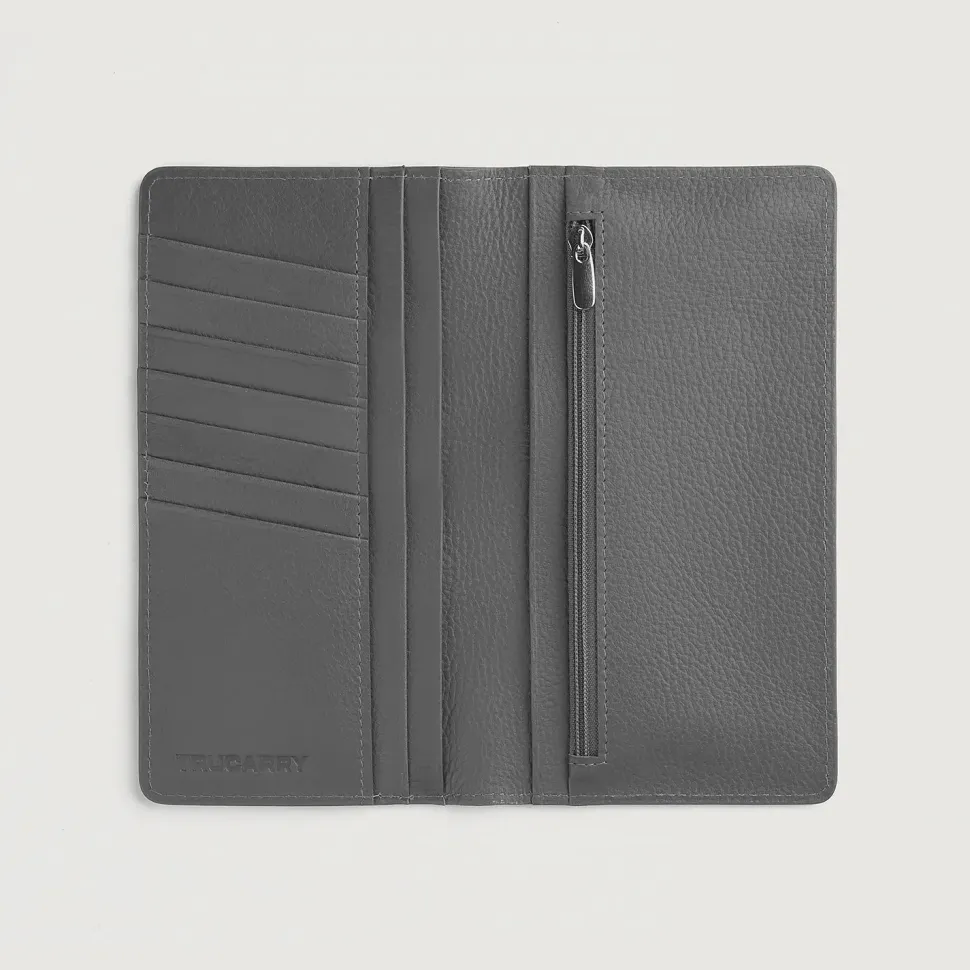 Cameron Grey Leather Long Wallet