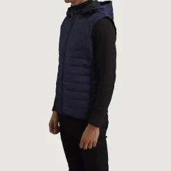 Carlo Blue Hooded Puffer Vest