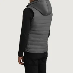 Carlo Grey Hooded Puffer Vest
