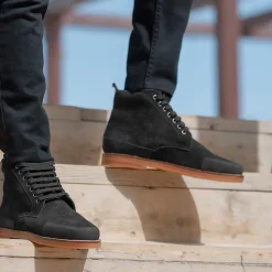 Carnell Moc Toe Black Suede Boots