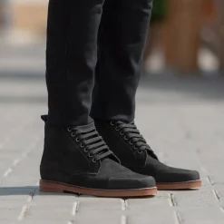 Carnell Moc Toe Black Suede Boots