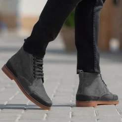 Carnell Moc Toe Grey Suede Boots