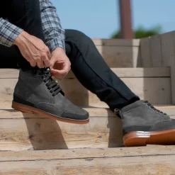 Carnell Moc Toe Grey Suede Boots