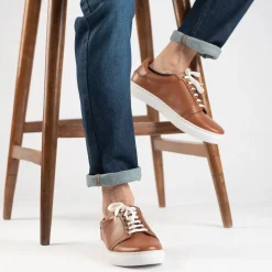 Carter Runn Tan Leather Sneakers