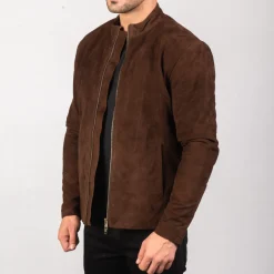 Charcoal Mocha Suede Biker Jacket