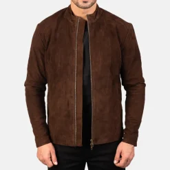 Charcoal Mocha Suede Biker Jacket