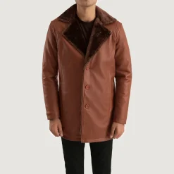 Cinnamon Brown Leather Fur Coat