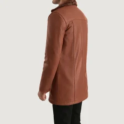 Cinnamon Brown Leather Fur Coat