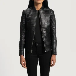 Cityscape Black Leather Biker Jacket