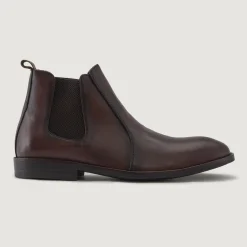 Clarkson Chelsea Brown Burnished Leather Boots - StudGuard