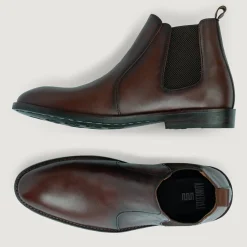 Clarkson Chelsea Brown Burnished Leather Boots - StudGuard