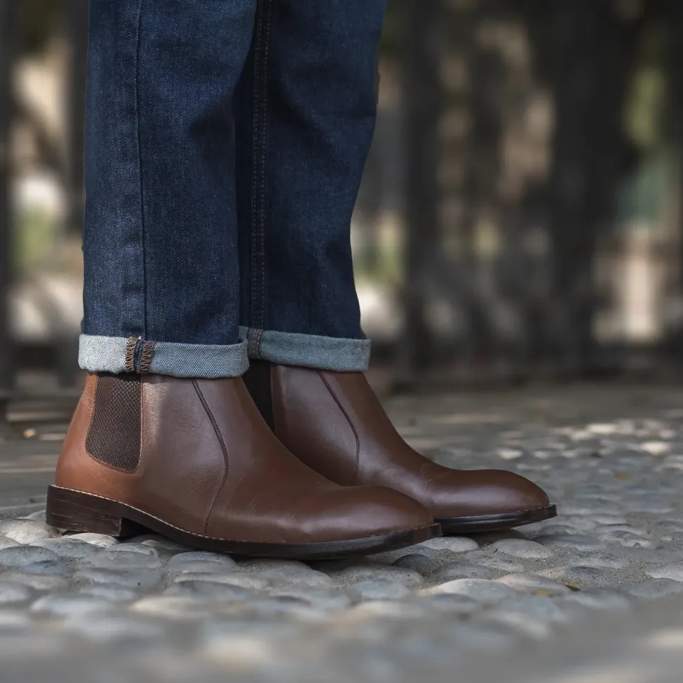 Clarkson Chelsea Brown Leather Boots