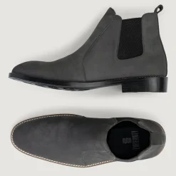 Clarkson Chelsea Grey Nubuck Leather Boots - StudGuard