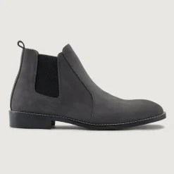 Clarkson Chelsea Grey Nubuck Leather Boots - StudGuard