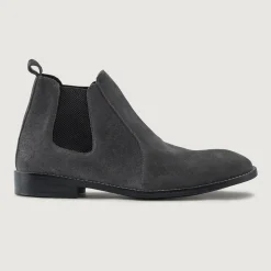 Clarkson Chelsea Grey Suede Leather Boots - StudGuard