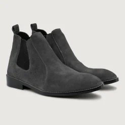 Clarkson Chelsea Grey Suede Leather Boots - StudGuard