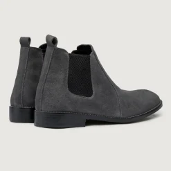 Clarkson Chelsea Grey Suede Leather Boots - StudGuard