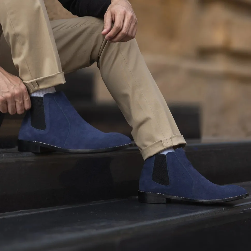 Clarkson Chelsea Midnight Blue Suede Leather Boots