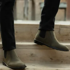 Clarkson Chelsea Olive Pullup Leather Boots - StudGuard