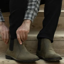 Clarkson Chelsea Olive Pullup Leather Boots - StudGuard