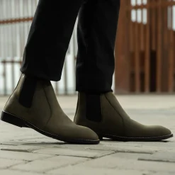 Clarkson Chelsea Olive Pullup Leather Boots - StudGuard