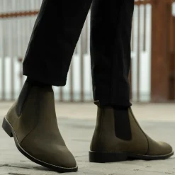 Clarkson Chelsea Olive Pullup Leather Boots - StudGuard