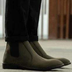 Clarkson Chelsea Olive Pullup Leather Boots - StudGuard