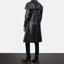 Classic Black Leather Duster