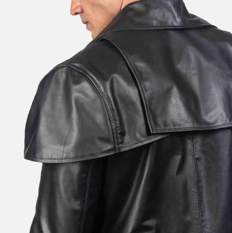 Classic Black Leather Duster