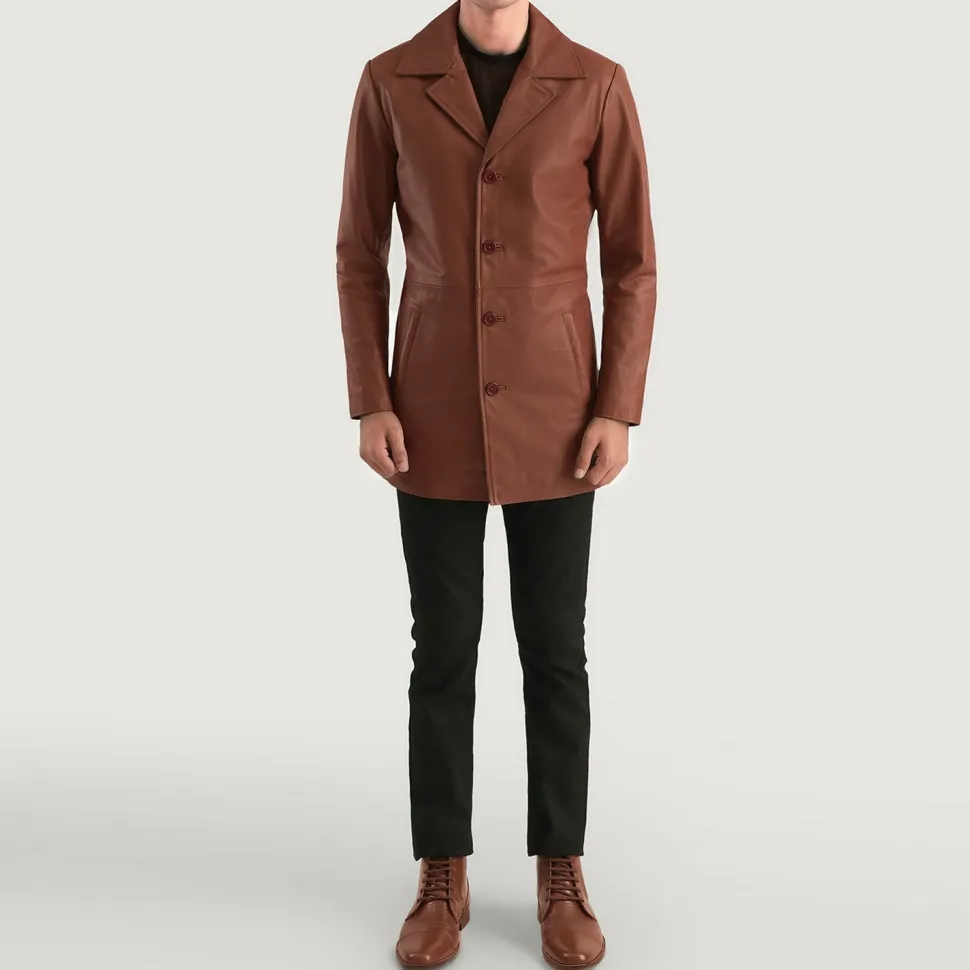 Classmith Brown Leather Coat