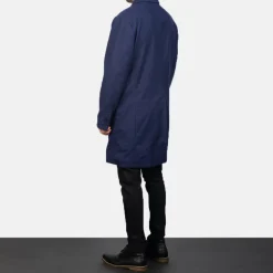 Claud Blue Wool Double Breasted Coat