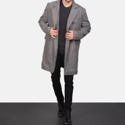 Claud Grey Wool Double Breasted Coat