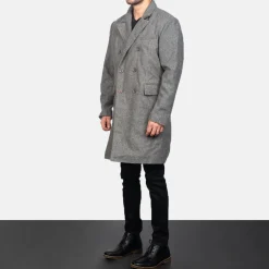 Claud Grey Wool Double Breasted Coat