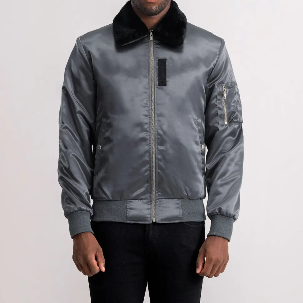 Clyde B-15 Grey Bomber Jacket