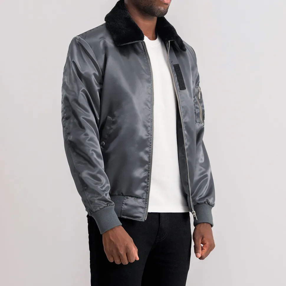 Clyde B-15 Grey Bomber Jacket
