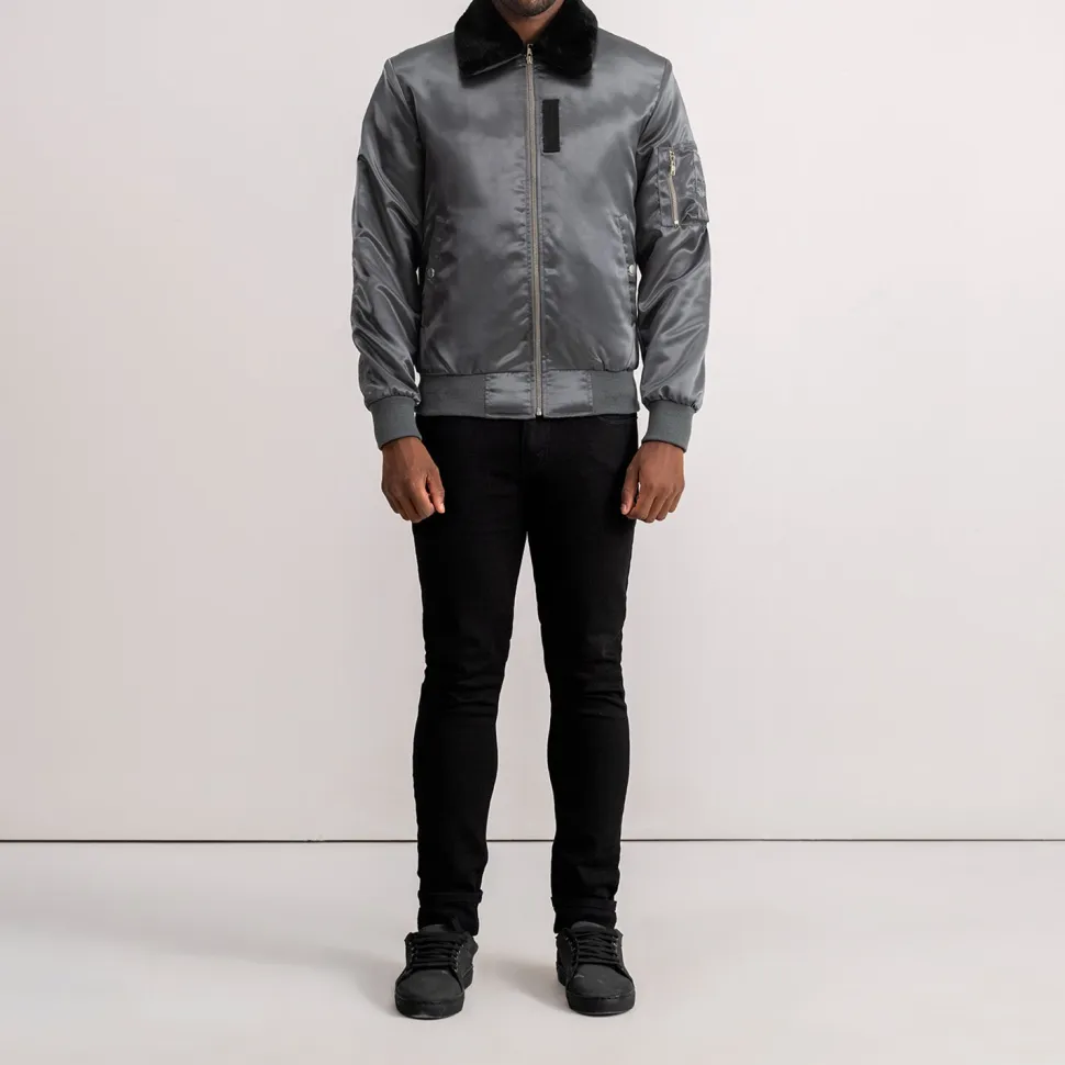 Clyde B-15 Grey Bomber Jacket