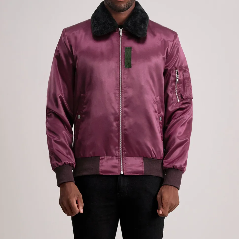 Clyde B-15 Maroon Bomber Jacket