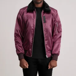 Clyde B-15 Maroon Bomber Jacket