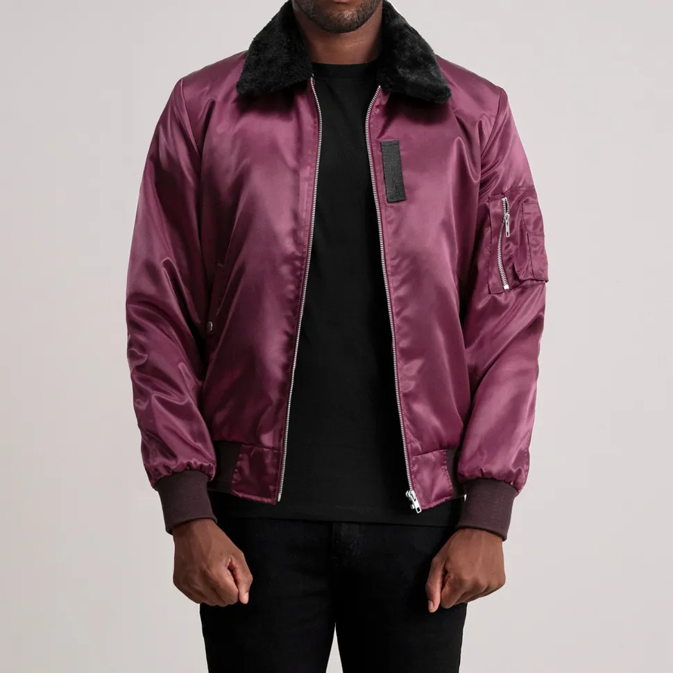 Clyde B-15 Maroon Bomber Jacket