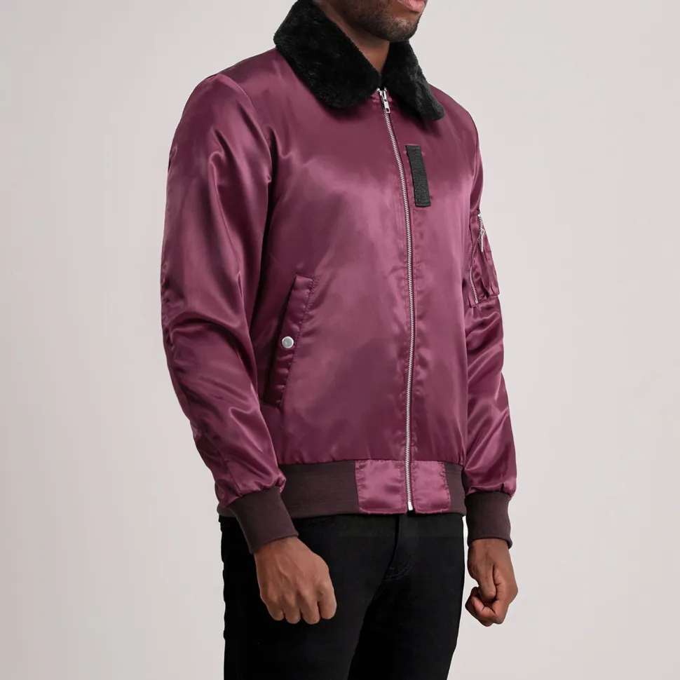 Clyde B-15 Maroon Bomber Jacket